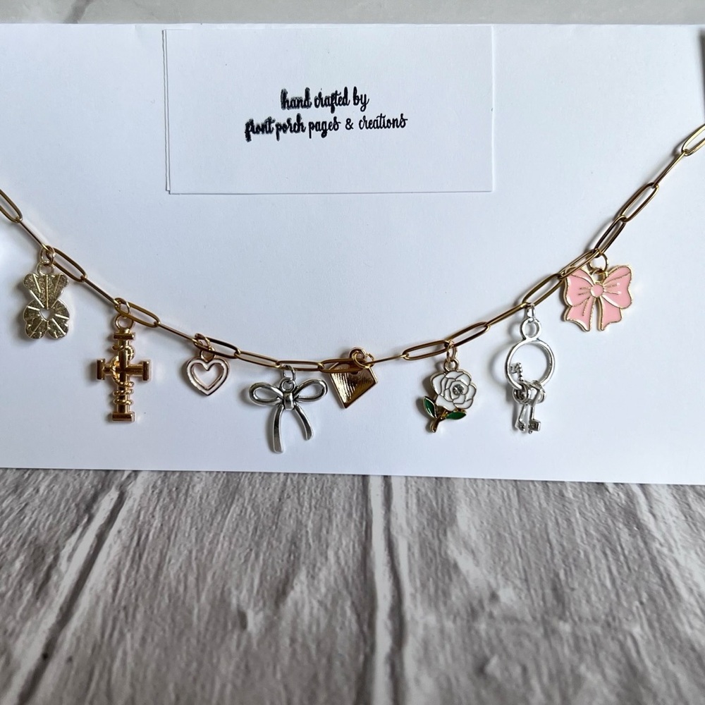 Mixed metal Bible/book chain